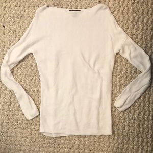 White boat neck sweater